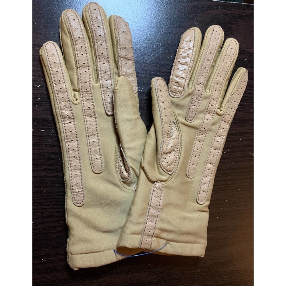 Vintage ISOTONER Aris Warm-Ups Ladies Womens One-size OSFA Lined tan Gloves - Picture 3 of 11